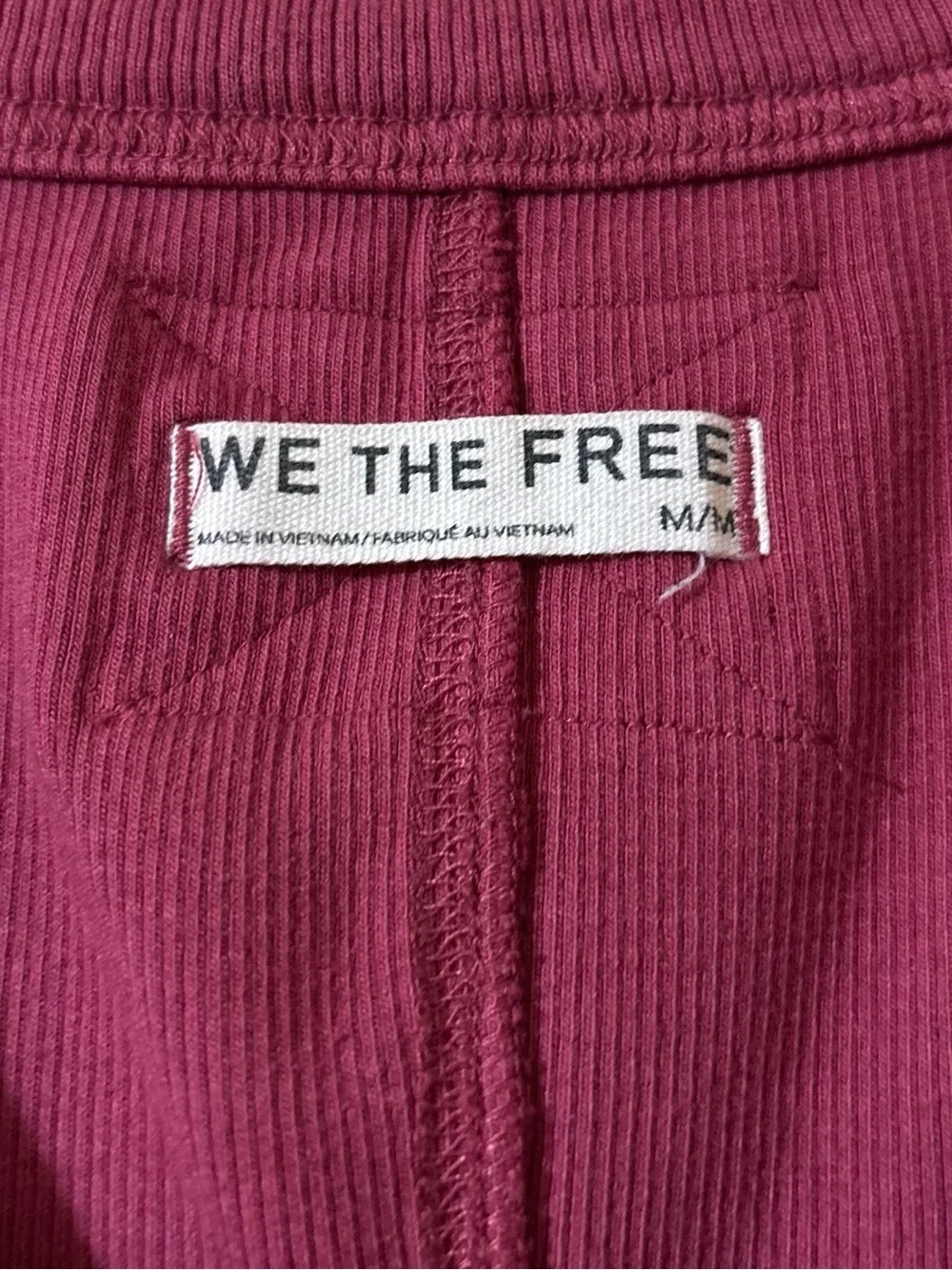 We The Free Brooklyn Tee Ribbed Scoop Berry Pink Mauve EUC M